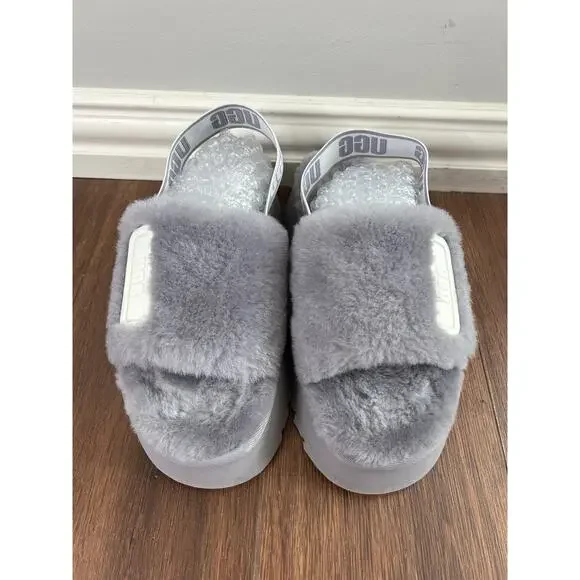 UGG Soft Amethyst Plush Shearling Disco Platform Cozy Slide Sandals - Picture 3 of 11